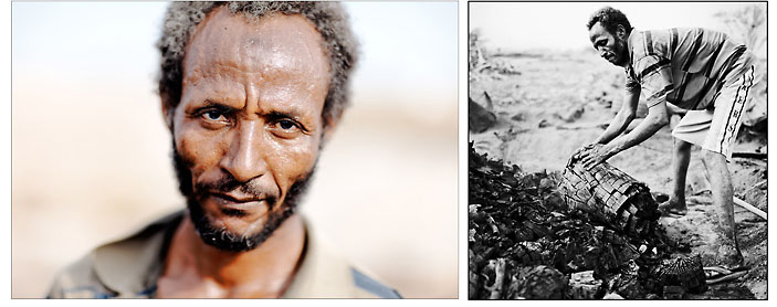 Abdou, la quarantaine, est l’un des rares charbonniers de Djibouti. Il récupère le bois élagué de la capitale pour le transformer en charbon de bois qui servira de combustible à la cuisson des ménages ainsi qu’aux restaurants de quartiers populaires. Issu d’une famille de nomades afars, il éprouve une grande fierté à subvenir aux besoins de sa famille. il nous répète : “ Grâce à mon travail, mes enfants ne manquent de rien”. © Emmanuel Martin